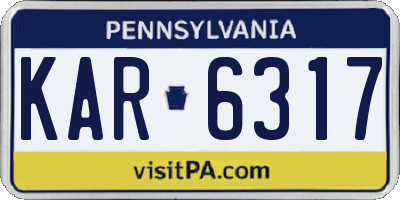 PA license plate KAR6317