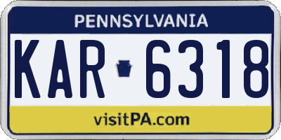 PA license plate KAR6318