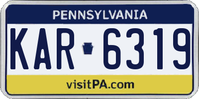PA license plate KAR6319