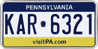 PA license plate KAR6321