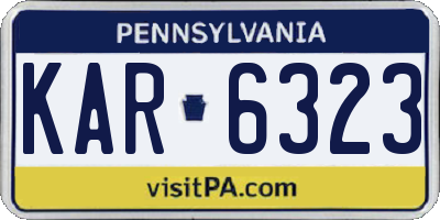 PA license plate KAR6323