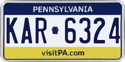 PA license plate KAR6324