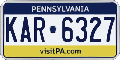 PA license plate KAR6327