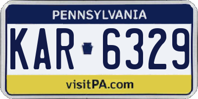 PA license plate KAR6329