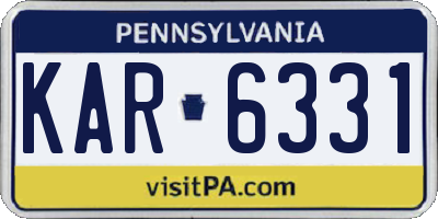 PA license plate KAR6331