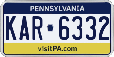 PA license plate KAR6332