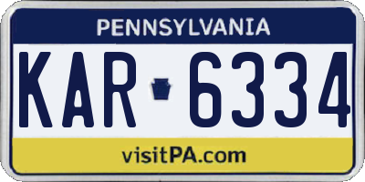 PA license plate KAR6334