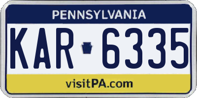 PA license plate KAR6335
