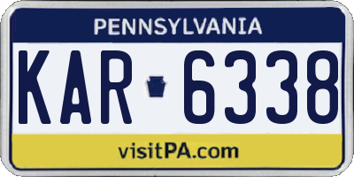 PA license plate KAR6338