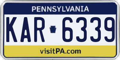 PA license plate KAR6339