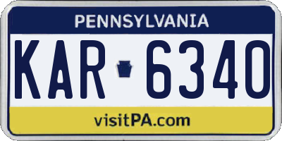 PA license plate KAR6340