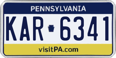 PA license plate KAR6341