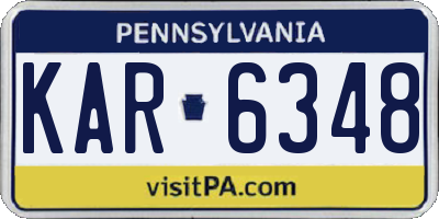PA license plate KAR6348