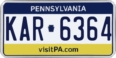 PA license plate KAR6364