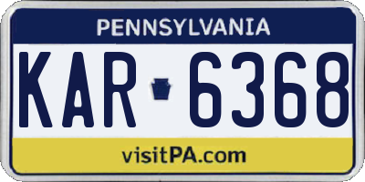 PA license plate KAR6368