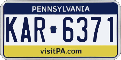 PA license plate KAR6371