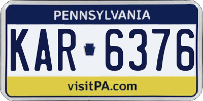 PA license plate KAR6376