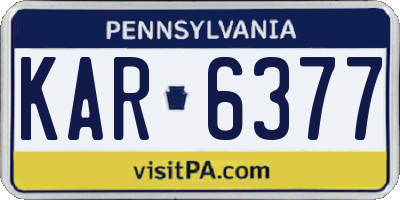PA license plate KAR6377