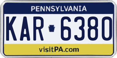 PA license plate KAR6380