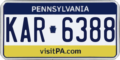 PA license plate KAR6388