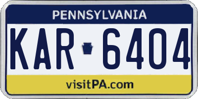PA license plate KAR6404
