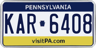 PA license plate KAR6408