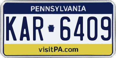PA license plate KAR6409