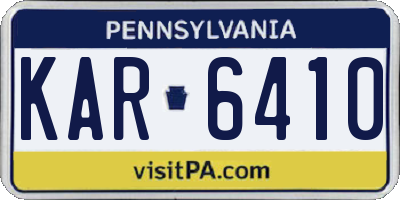 PA license plate KAR6410