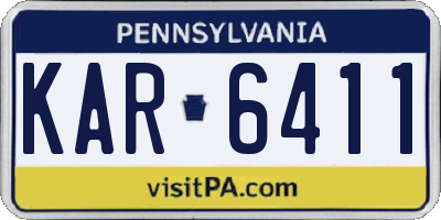 PA license plate KAR6411