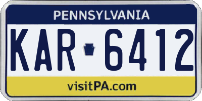 PA license plate KAR6412