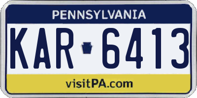 PA license plate KAR6413