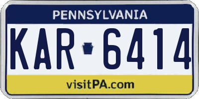 PA license plate KAR6414