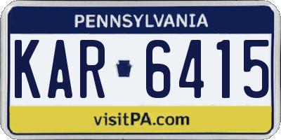 PA license plate KAR6415