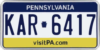 PA license plate KAR6417