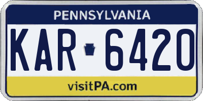 PA license plate KAR6420