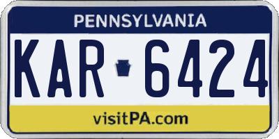 PA license plate KAR6424