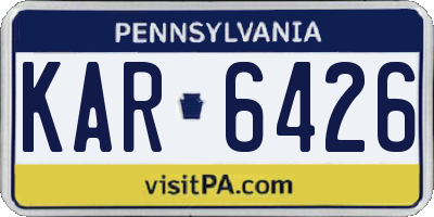 PA license plate KAR6426