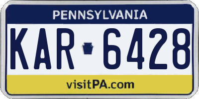 PA license plate KAR6428