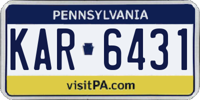 PA license plate KAR6431