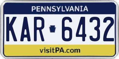 PA license plate KAR6432