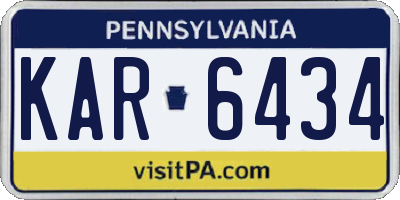 PA license plate KAR6434