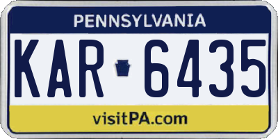 PA license plate KAR6435