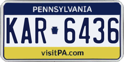 PA license plate KAR6436
