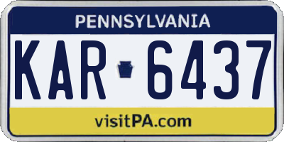 PA license plate KAR6437