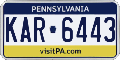 PA license plate KAR6443