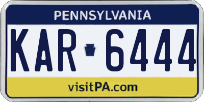 PA license plate KAR6444
