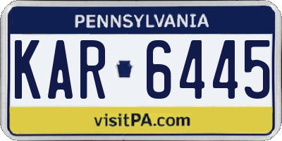 PA license plate KAR6445