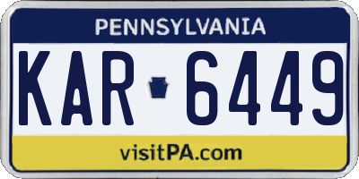 PA license plate KAR6449