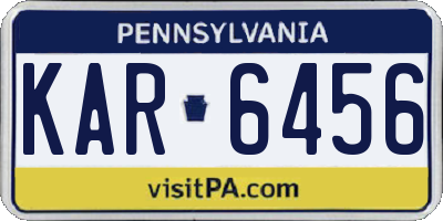 PA license plate KAR6456