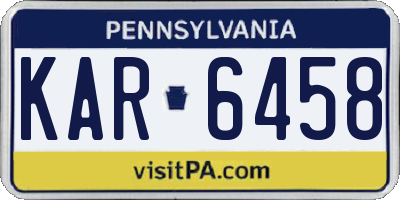 PA license plate KAR6458